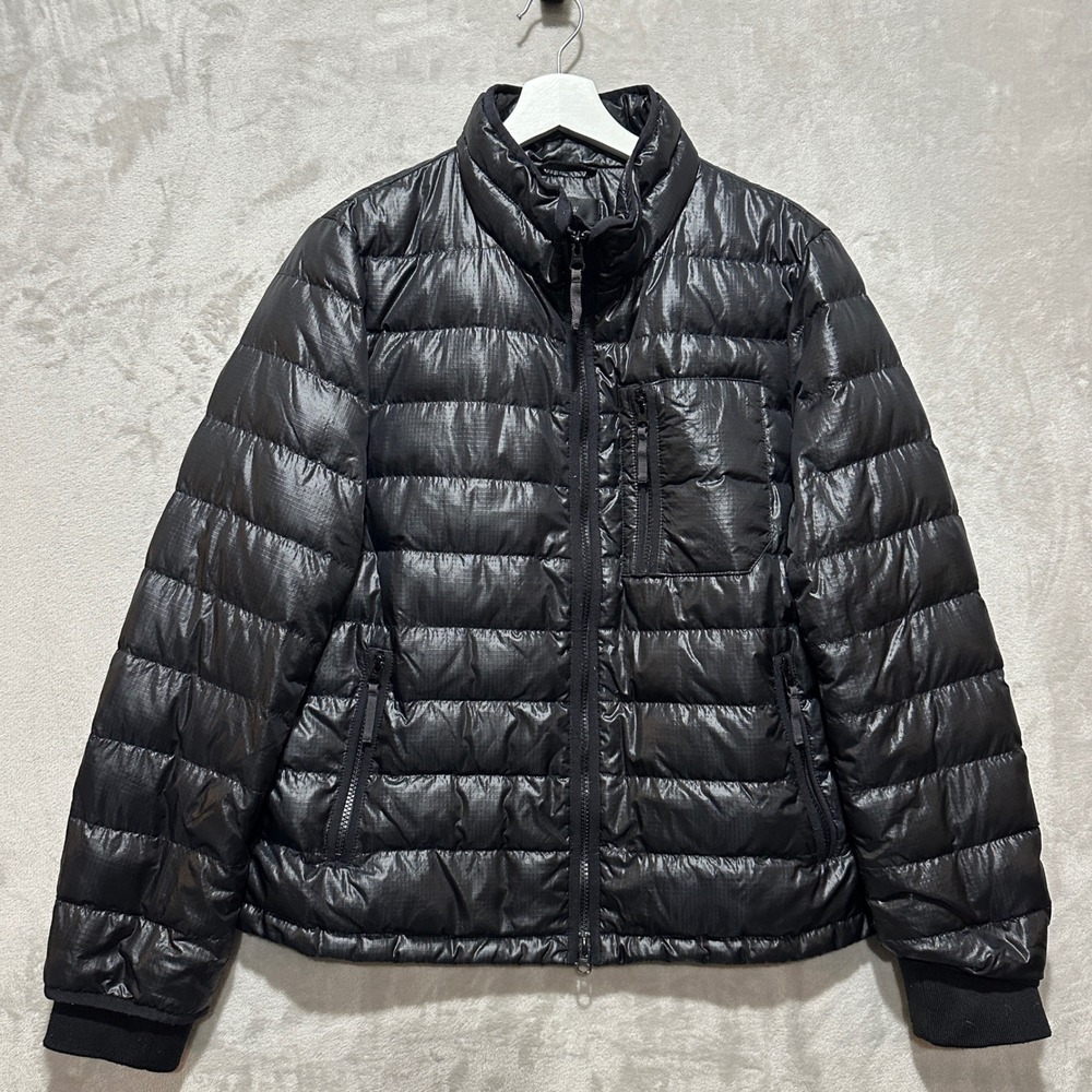 J.Crew Mens XL Black Ripstop Down Puffer Jacket Full Zip Quilted